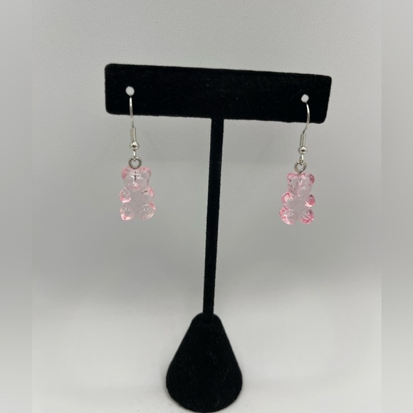 3 for $20 Clear Pink Gummy Bear Acrylic Dangle Earrings “You Pick 3” - Picture 4 of 7